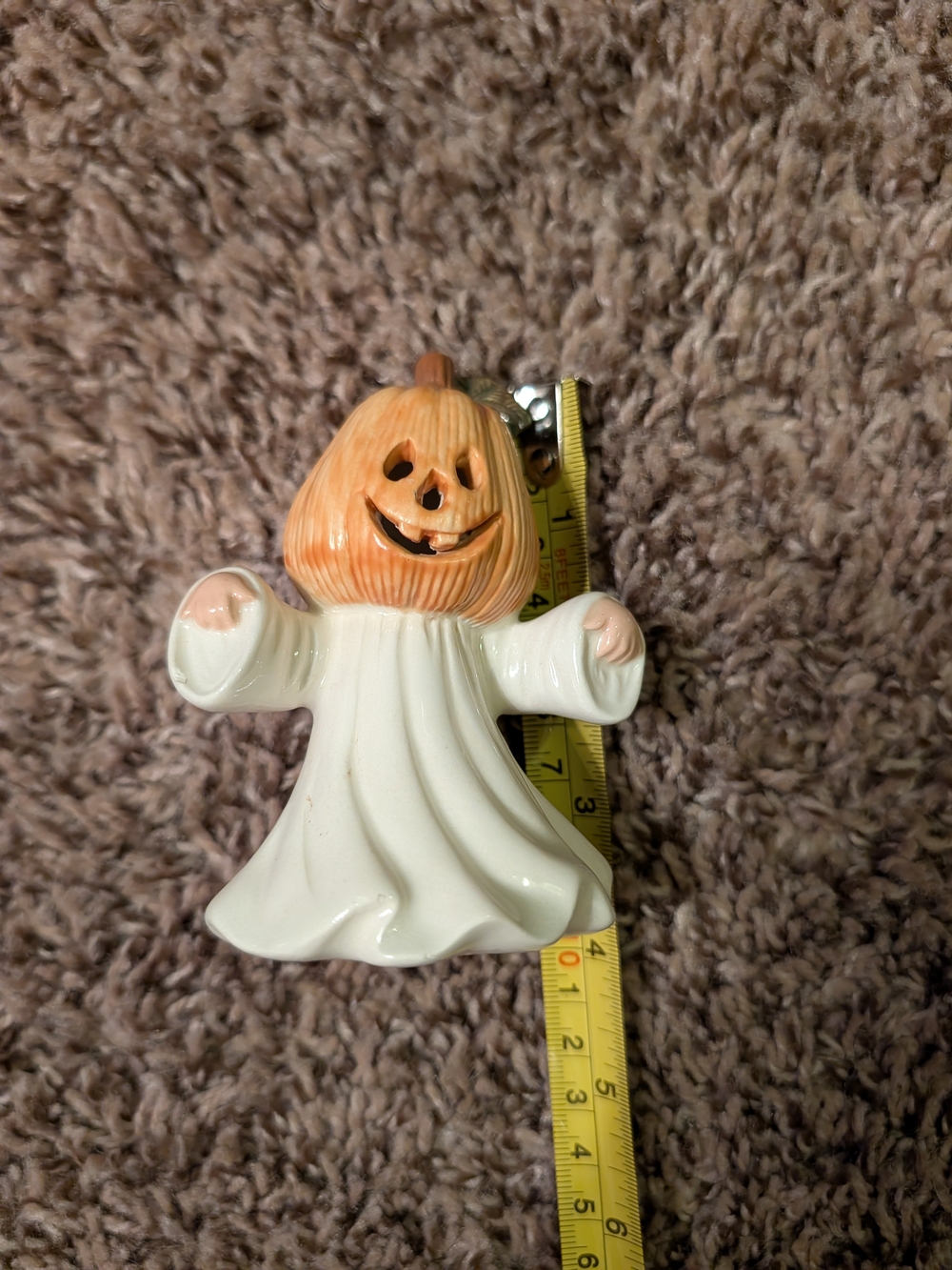 Kids Halloween Pumpkin Ghost Costume Figure - White and Orange